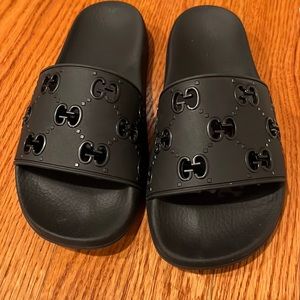 Women's rubber GG slide sandal